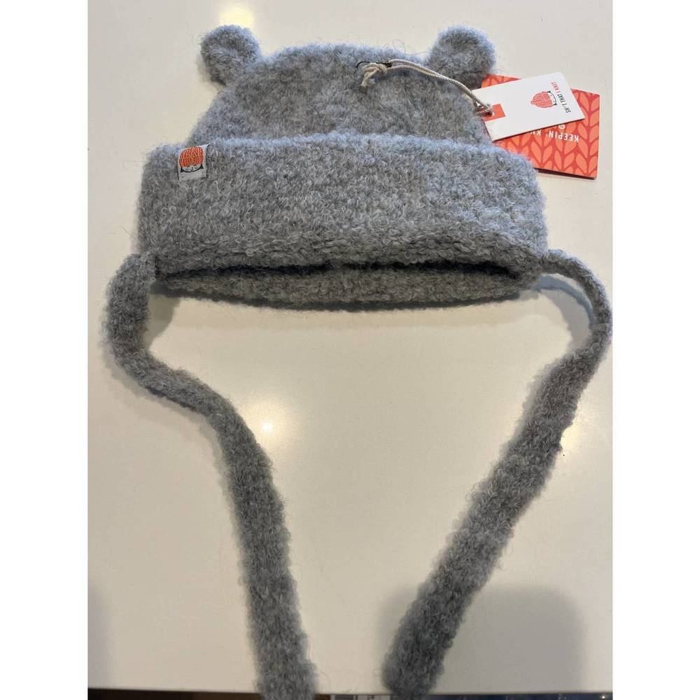 NEW SH*T THAT I KNIT kid's lil teddy beanie in heather